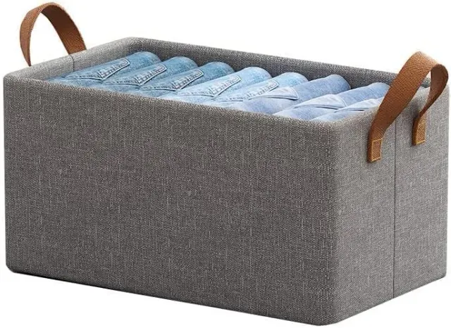Foldable Fabric Storage Box with Handles – Clothes, Blanket & Home Organization Organizer