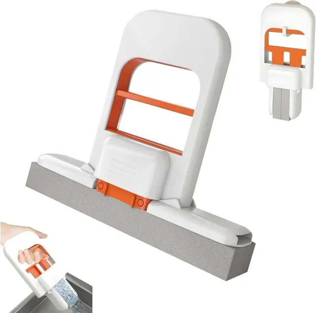 Compact Sponge Mop with Self-Squeeze Handle – Portable Multi-Surface Cleaning Mop