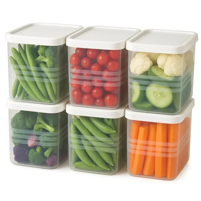 Fridge Storage Containers for Vegetables – 1200 ml (6 Pcs) 
