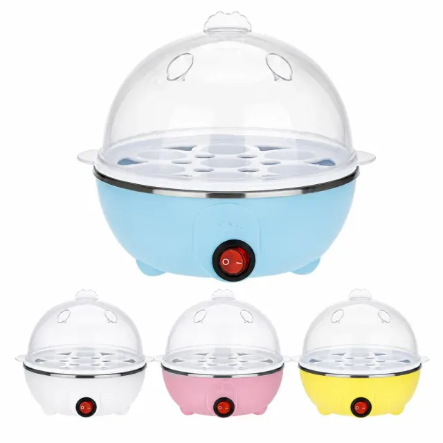 Electric Egg Cooker & Steamer with Transparent Cover – Compact Automatic Egg Steamer for Easy Breakfast Preparation