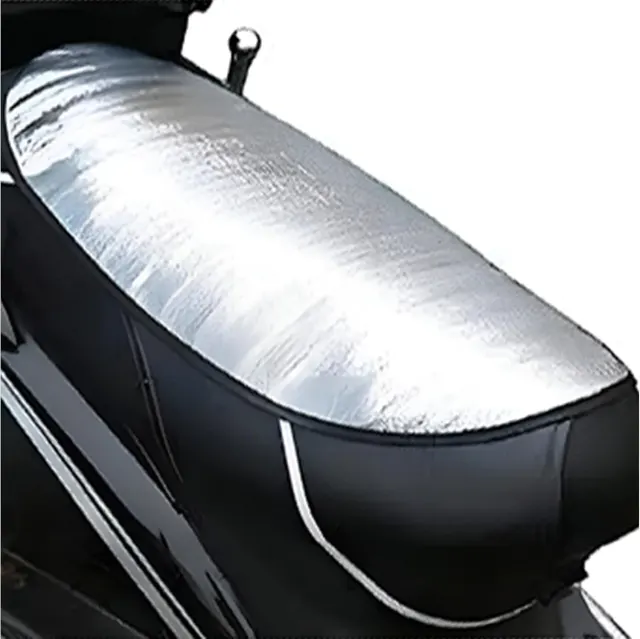 Universal Motorcycle & Scooter Seat Cover – Heat Reflective Aluminum Foil Sun Protection Mat | Water-Resistant Saddle Cover