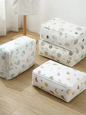 Large Blanket Storage Bag 58×40×22 cm – Foldable Clothes & Bedding Organizer | Dust, Moisture & Water-Resistant Storage Box Bag
