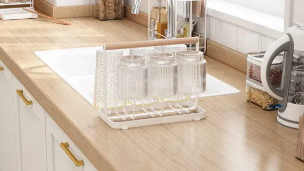 Wooden Handle Glass Holder