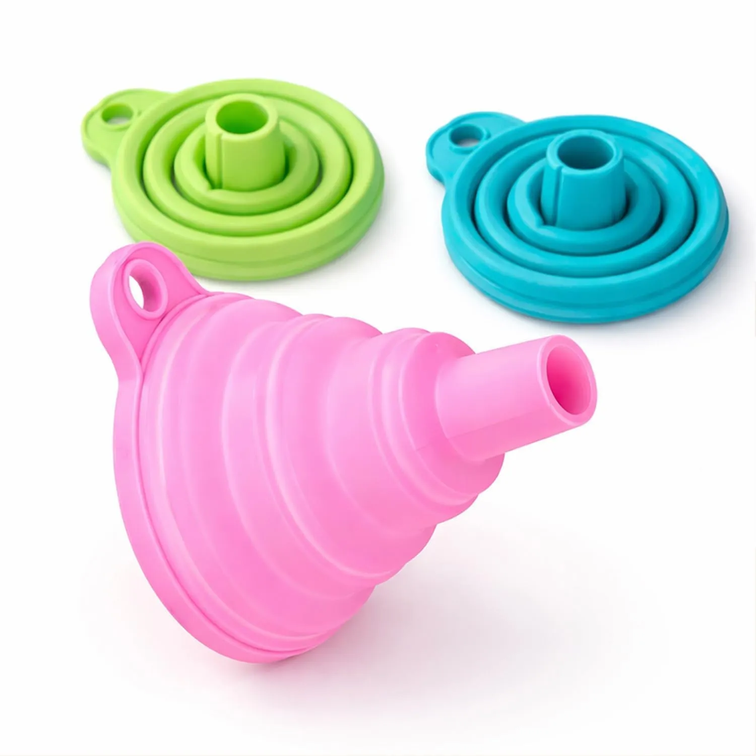 Collapsible Silicone Funnel – Foldable Space-Saving Funnel for Kitchen, Oil, Liquids, Bottles & Containers — view 9