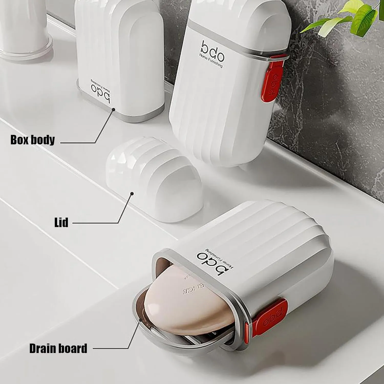 Portable Soap Case with Drainage Tray – Travel-Friendly Soap Holder — view 4