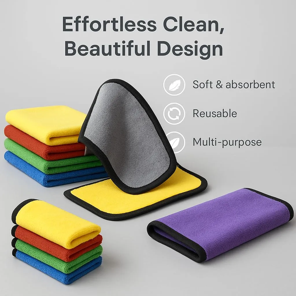 Multi-Purpose Microfiber Cleaning Cloth – Reusable Car, Kitchen & Home Cleaning Cloth — view 2