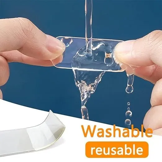 Waterproof Double-Sided Reusable Adhesive Tape – Transparent Washable Mounting Sticker for Home, Kitchen & Bathroom — view 3