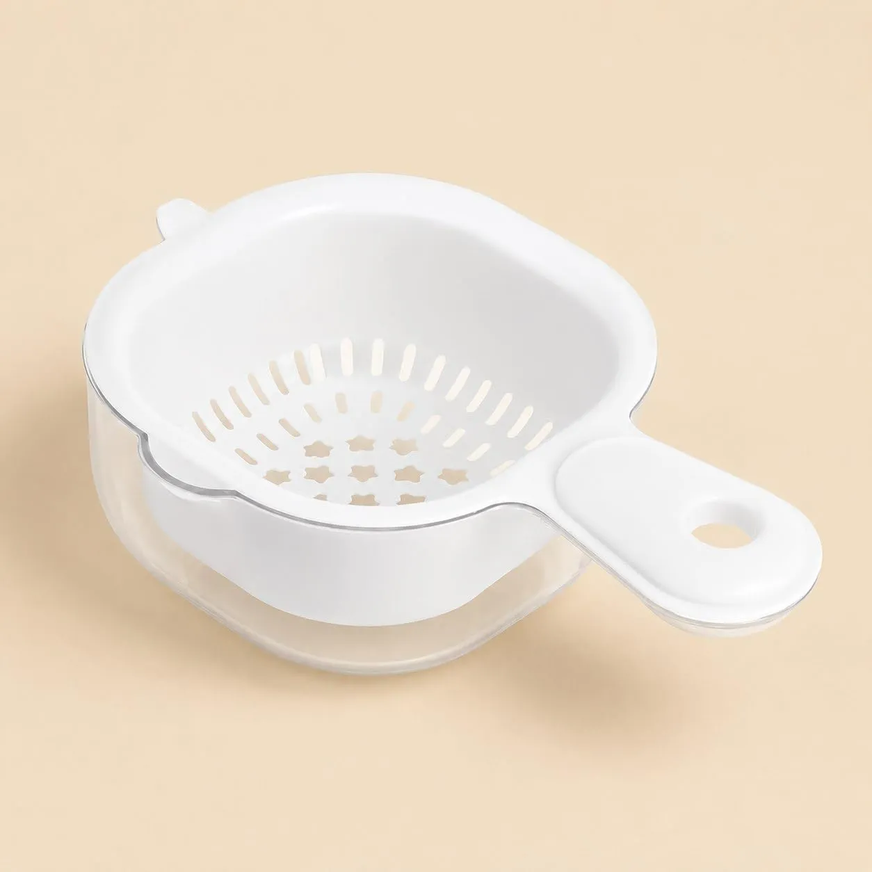 2-in-1 Double-Layer Kitchen Draining Basket with Handle – Fruit & Vegetable Washer, Rice Washing Bowl & Food Strainer — view 3