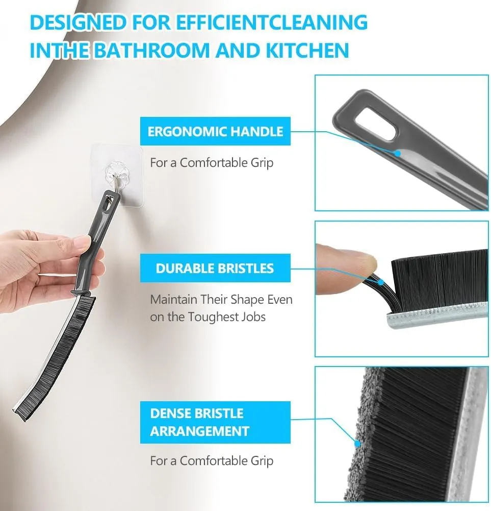 2-in-1 Multi-Purpose Crevice & Groove Cleaning Brush | Narrow Gap, Corner & Track Cleaning Tool for Home, Kitchen & Bathroom — view 3