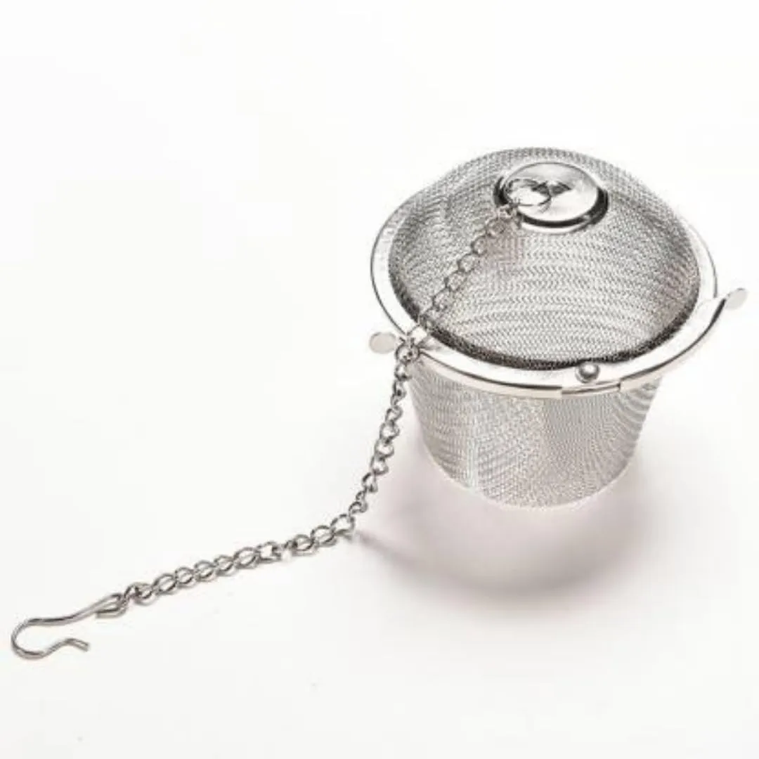 Stainless Steel Tea Infuser with Chain | Reusable Basket-Shaped Loose Leaf Tea Strainer — view 6