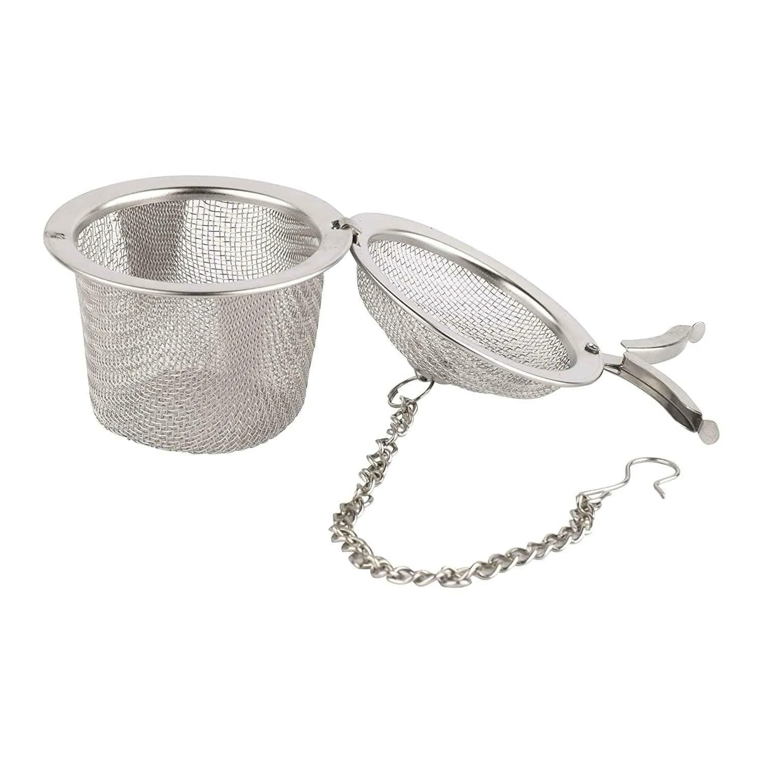 Stainless Steel Tea Infuser with Chain | Reusable Basket-Shaped Loose Leaf Tea Strainer — view 3